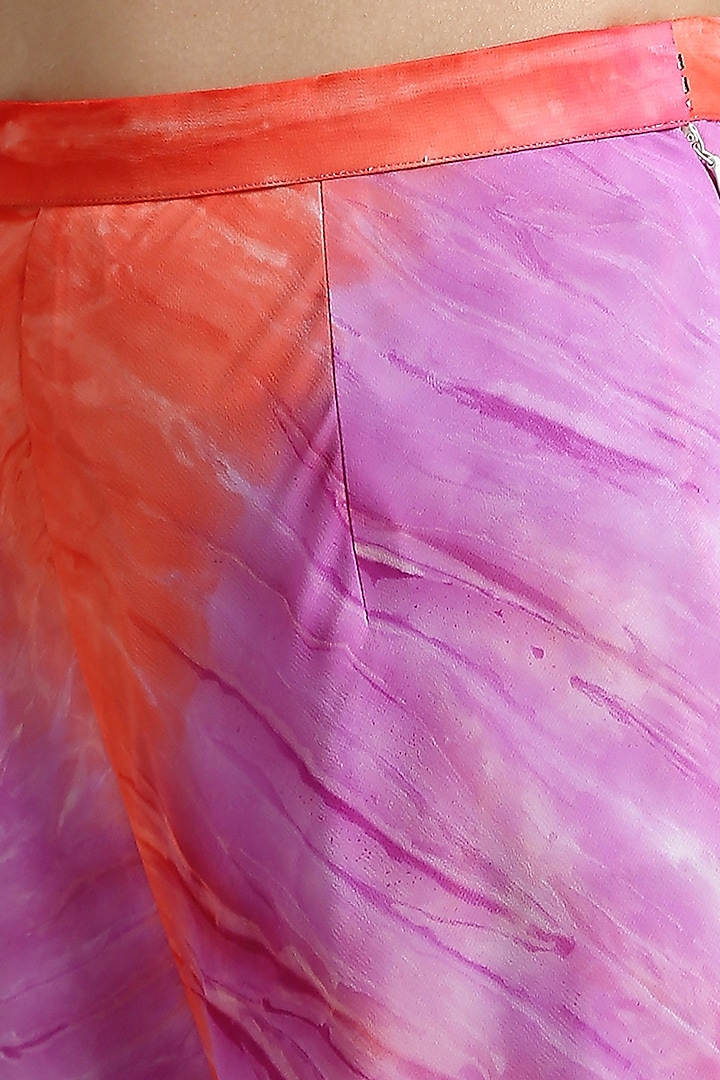 Multi-Colored Georgette Tie-Dye Printed Flared Pants by Emblaze at Pernia's Pop Up Shop