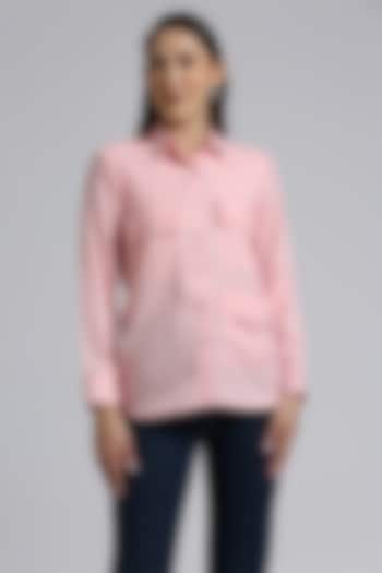 Pink Silk Denim Shirt by Emblaze