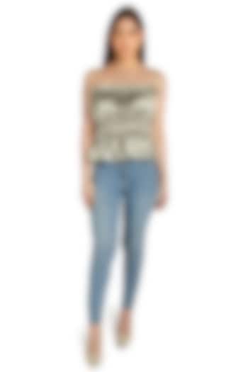 Silver Satin Top by Emblaze at Pernia's Pop Up Shop