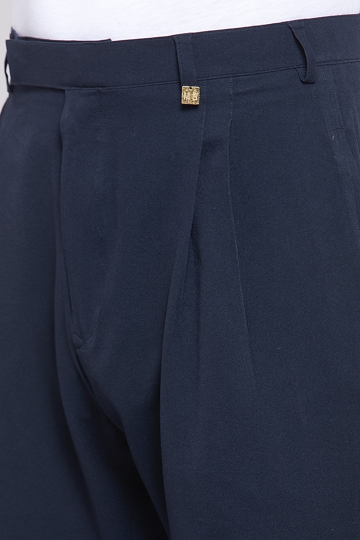 Navy Blue Viscose Blazer Set by Emblaze Men at Pernia's Pop Up Shop