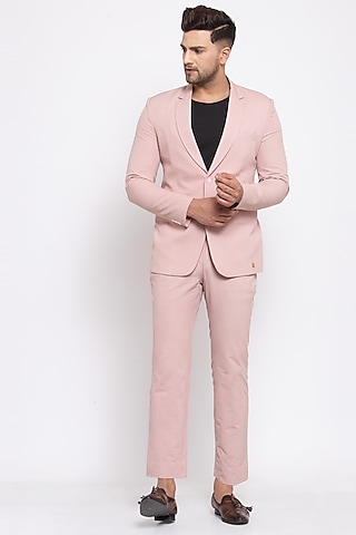 Baby Pink Blazer Set by Emblaze Men
