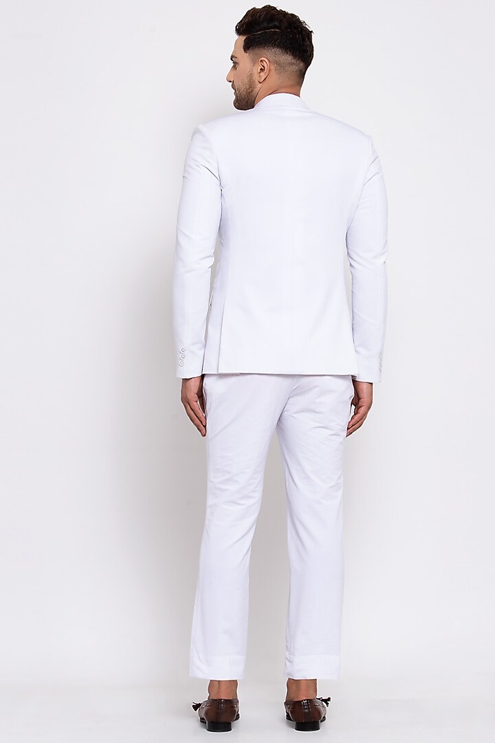 White Viscose Blazer Set by Emblaze Men at Pernia's Pop Up Shop