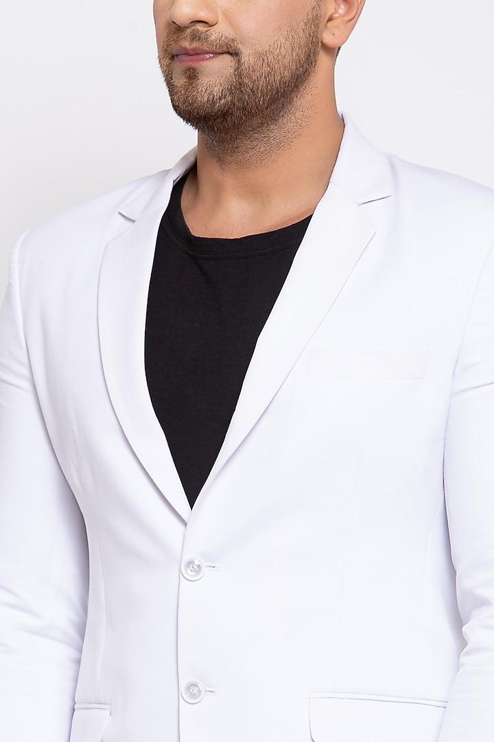 White Viscose Blazer Set by Emblaze Men at Pernia's Pop Up Shop