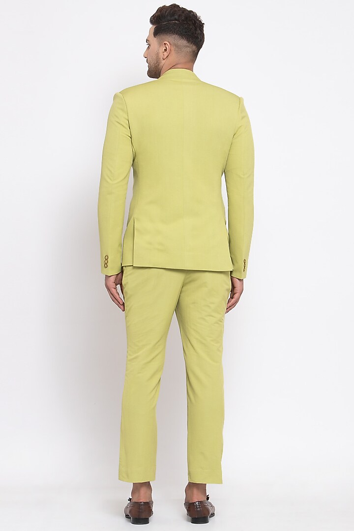 Lime Green Viscose Blazer Set by Emblaze Men at Pernia's Pop Up Shop