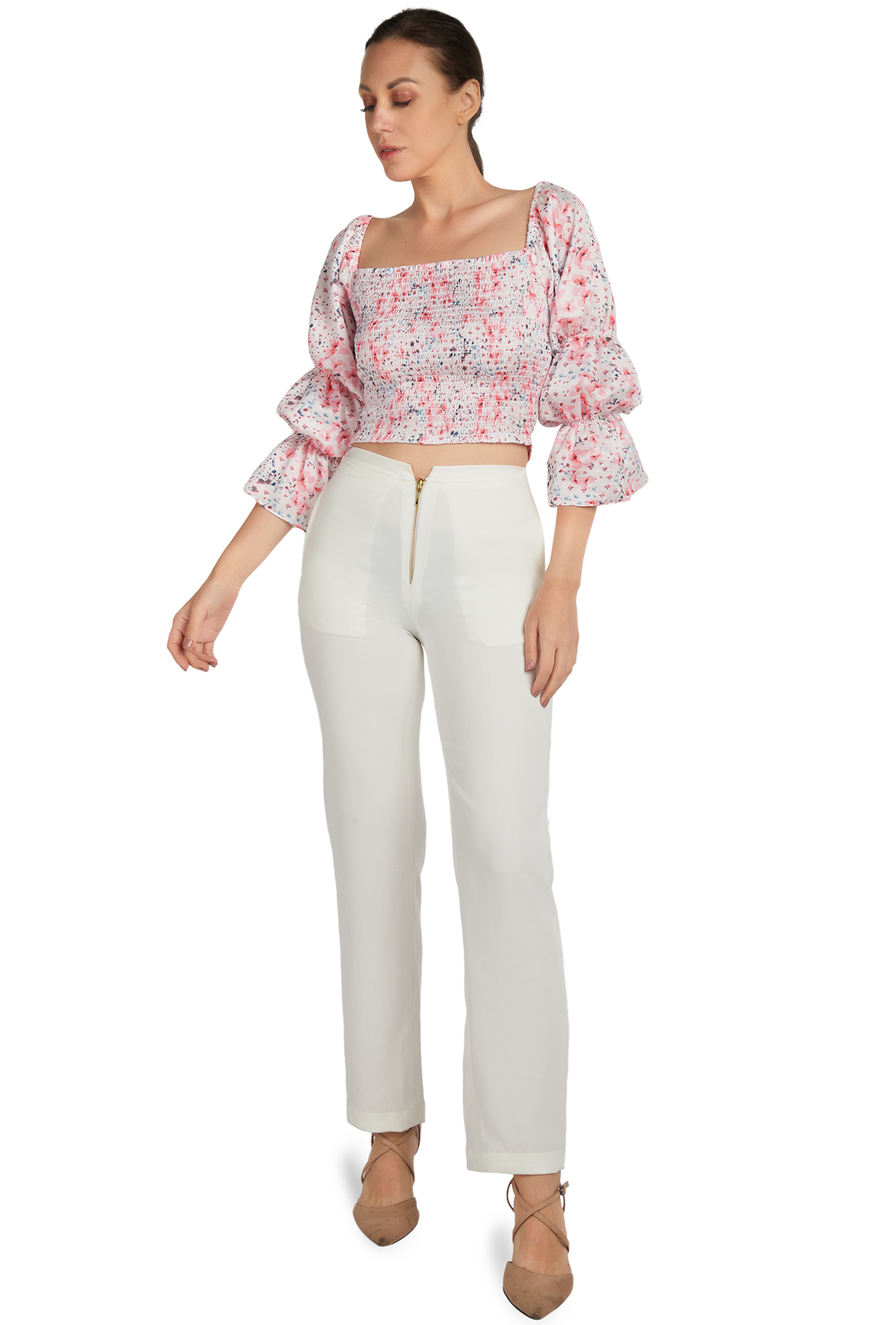 Multi-Colored Viscose Ruched Top by Emblaze at Pernia's Pop Up Shop