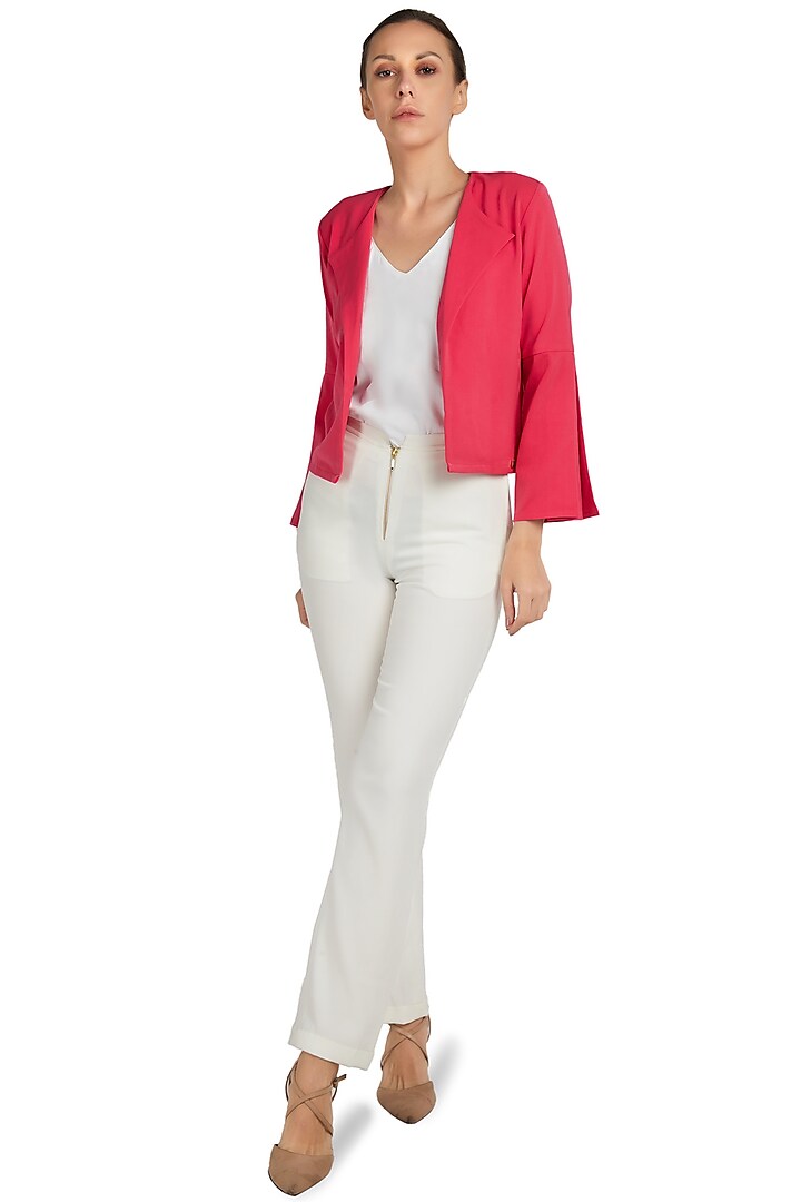 Hot Pink Viscose Jacket by Emblaze