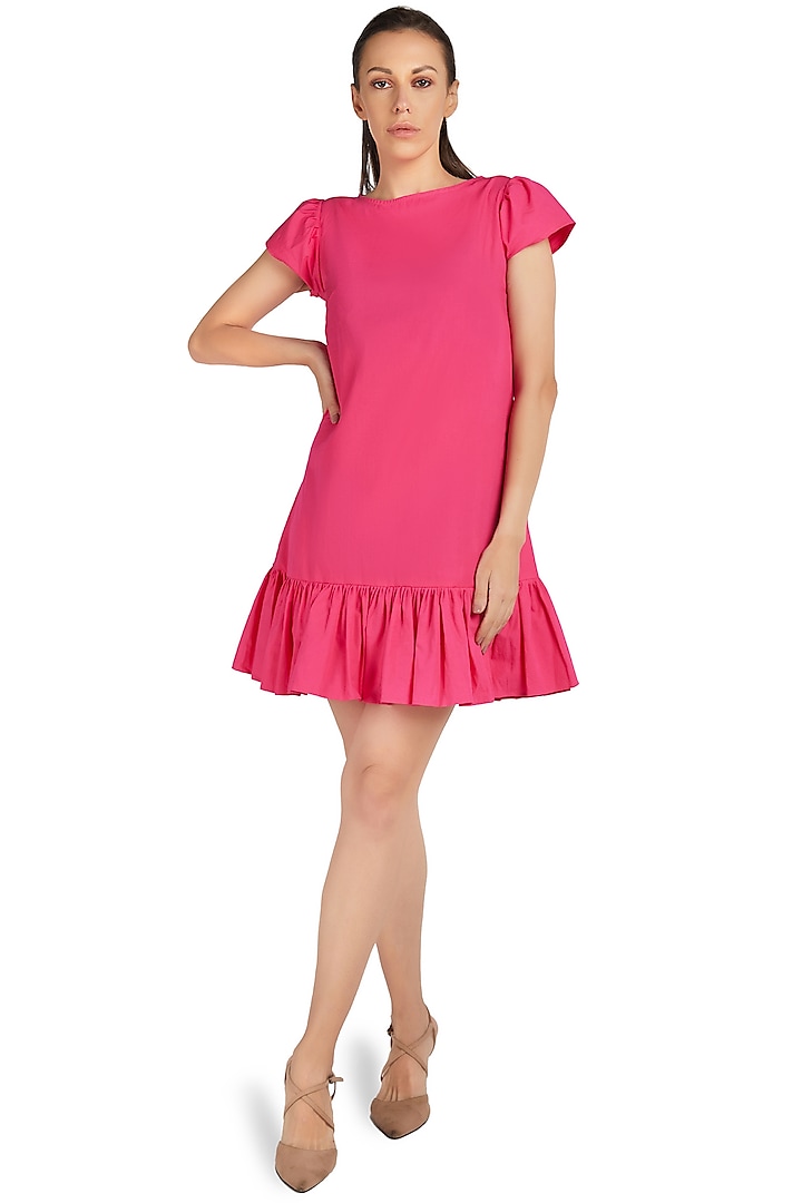 Hot Pink Ruffled Dress by Emblaze