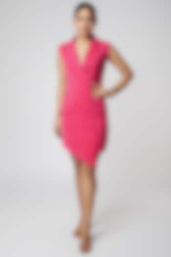 Pink Viscose Blazer Dress by Emblaze