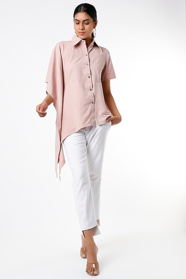 Blush Pink Viscose Shirt by Emblaze