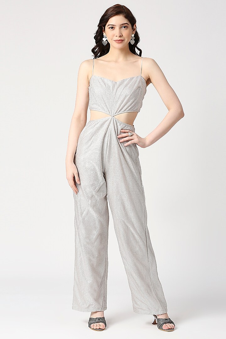 Grey Shimmer Jumpsuit by Emblaze