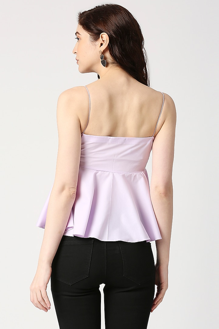 Lilac Cotton Peplum Top by Emblaze at Pernia's Pop Up Shop