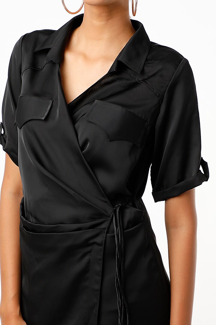 Black High-Low Wrap Summer Dress by Emblaze at Pernia's Pop Up Shop
