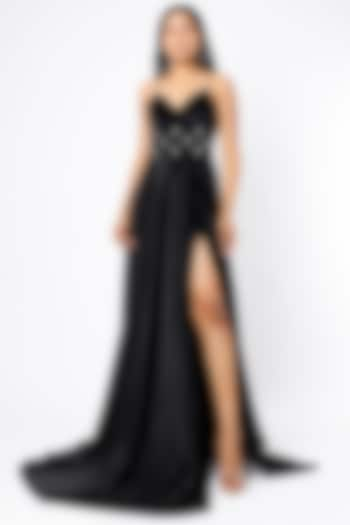 Black Embellished Gown by Emblaze at Pernia's Pop Up Shop