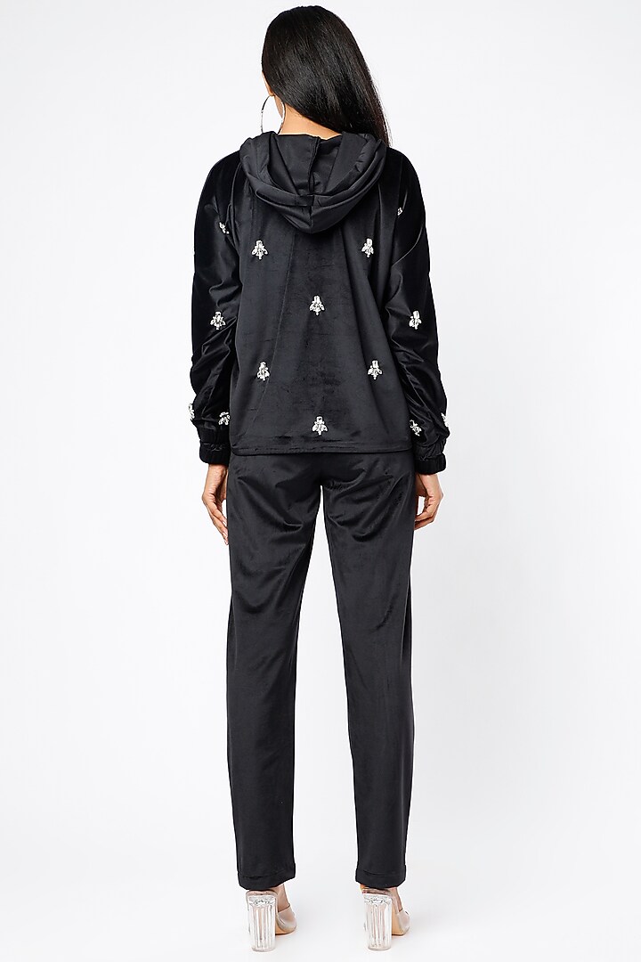 Black Embellished Sweatshirt by Emblaze at Pernia's Pop Up Shop