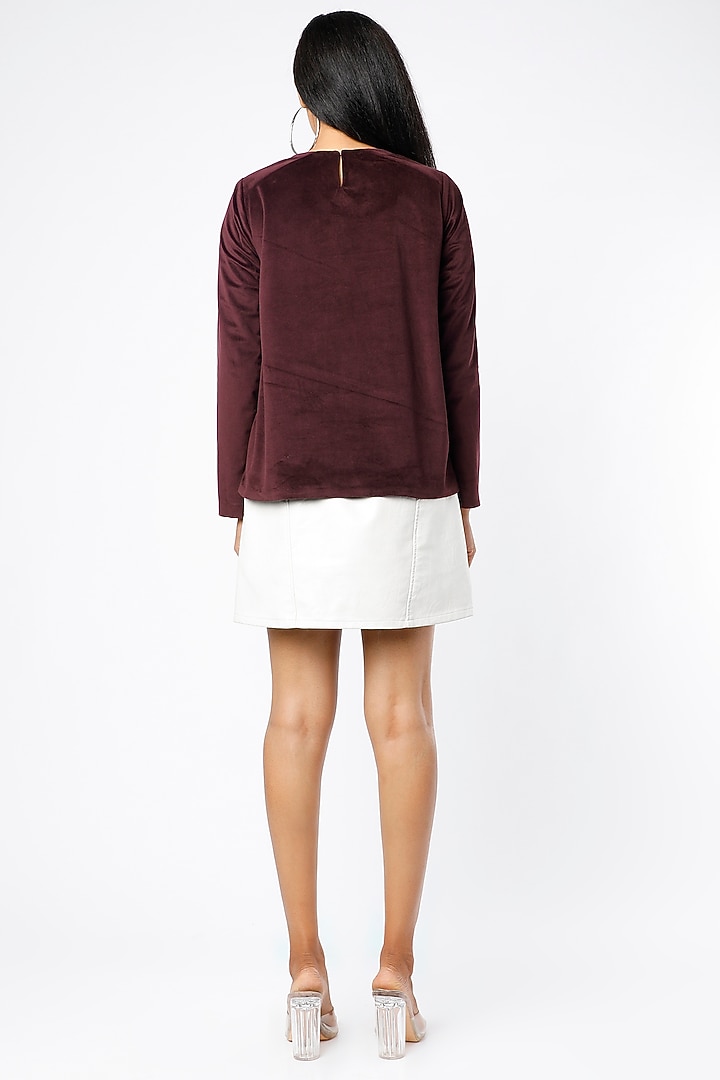 Maroon Embellished Top by Emblaze at Pernia's Pop Up Shop