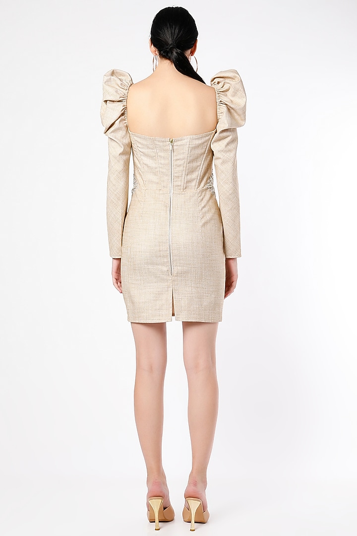 Nude Embellished Corset Summer Dress by Emblaze at Pernia's Pop Up Shop