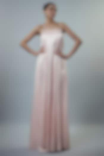 Light Pink Mashru Embellished A-Line Gown by Emblaze at Pernia's Pop Up Shop