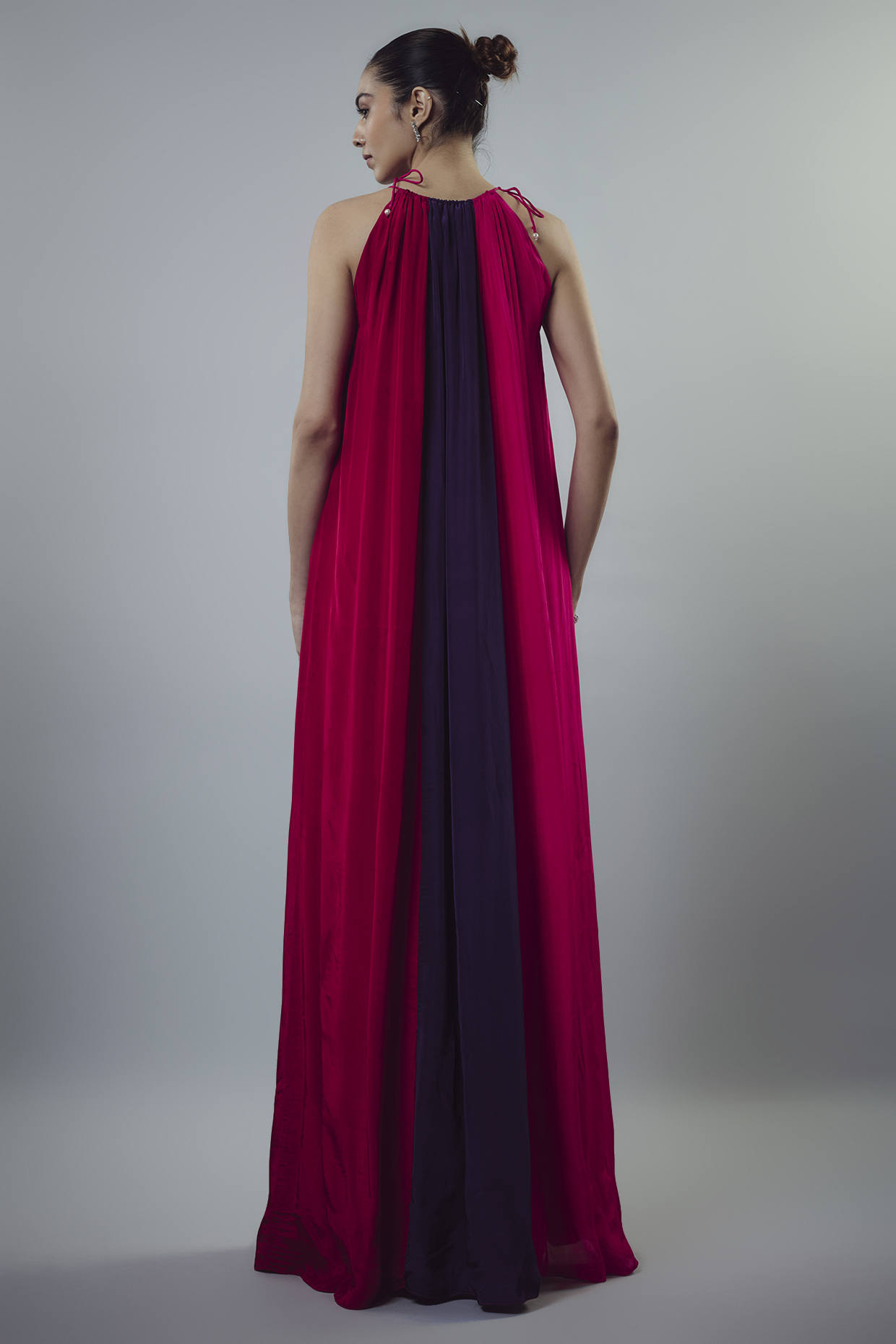 Composite Silk Halter Pink Floor-length A-line Evening Dress Composite Silk Halter Pink Floor-length A-line Evening Dress
