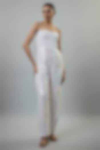 White Sequins Corset Jumpsuit by Emblaze at Pernia's Pop Up Shop