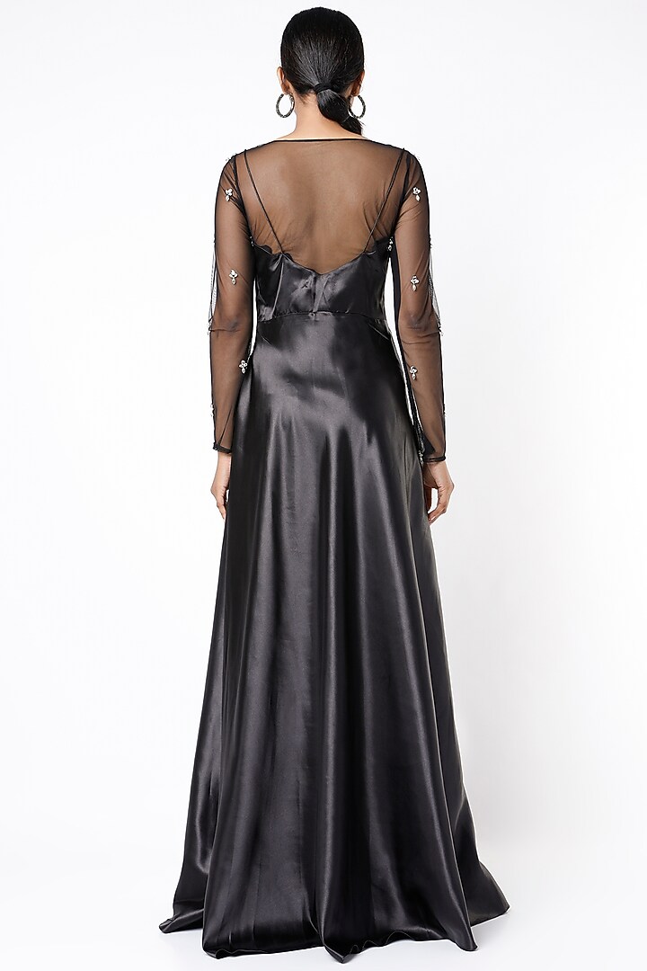 Black Embellished Summer Dress by Emblaze at Pernia's Pop Up Shop