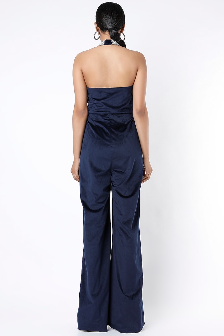 Cobalt Blue Embellished Jumpsuit by Emblaze at Pernia's Pop Up Shop