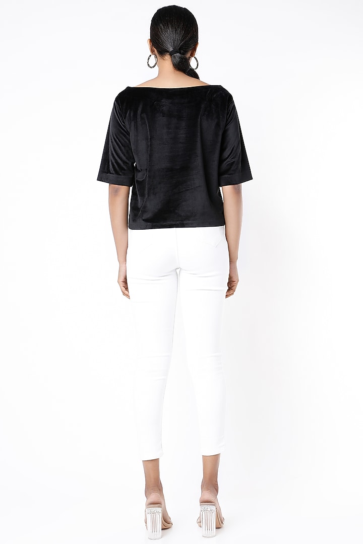 Black Embellished Top by Emblaze at Pernia's Pop Up Shop
