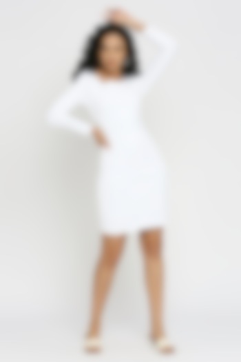 White Ribbed Knotted Summer Dress by Emblaze at Pernia's Pop Up Shop