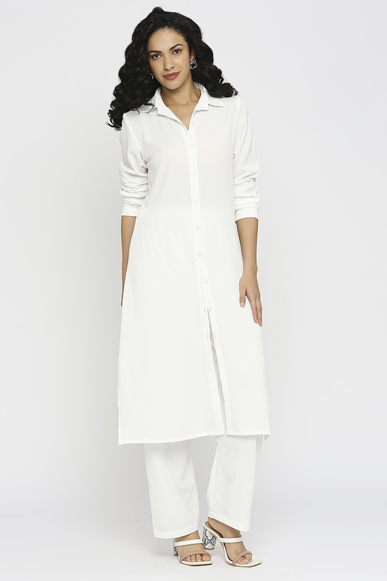 White Viscose Co-Ord Set by Emblaze at Pernia's Pop Up Shop