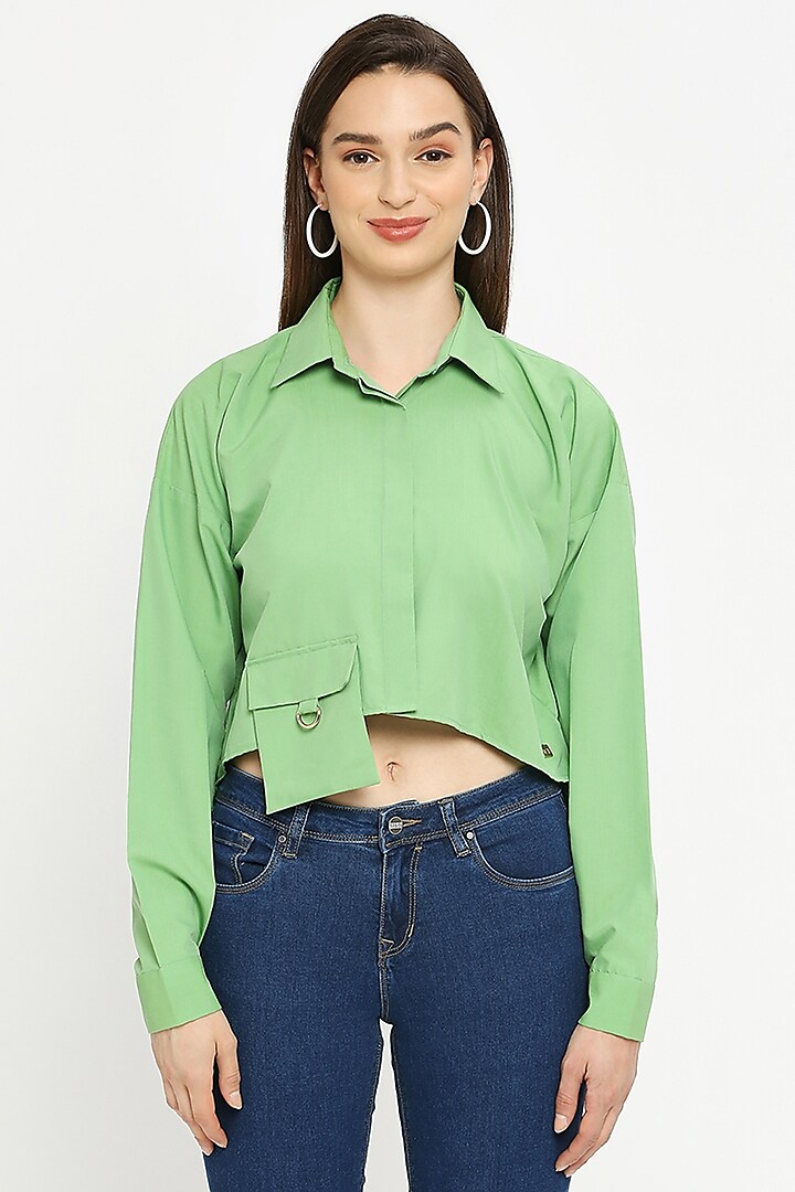 Green Cotton Shirt by Emblaze
