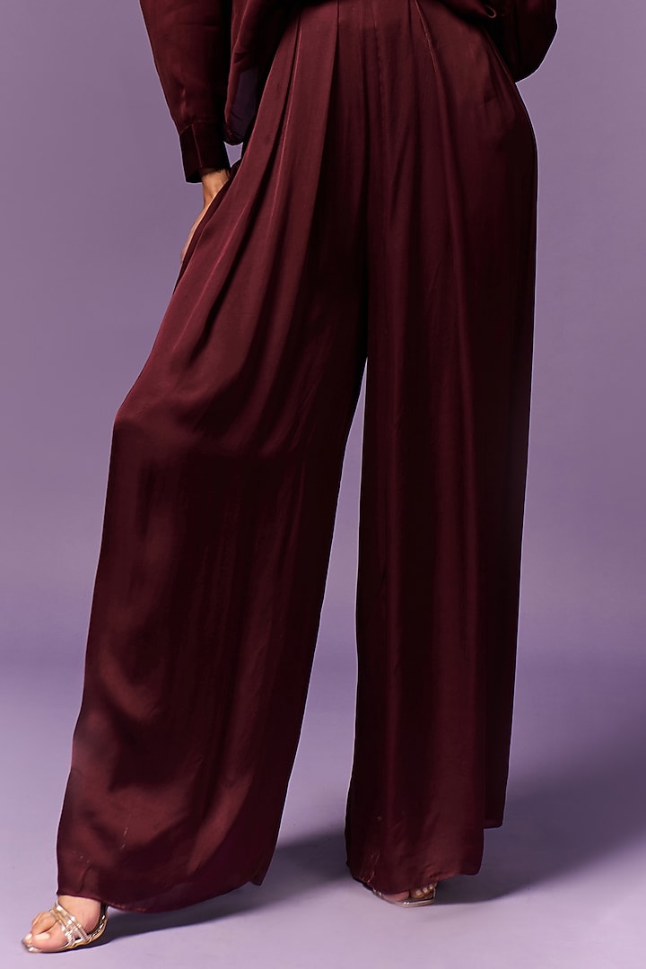 Wine Modal & Satin Organza Co-Ord Set by Emblaze at Pernia's Pop Up Shop