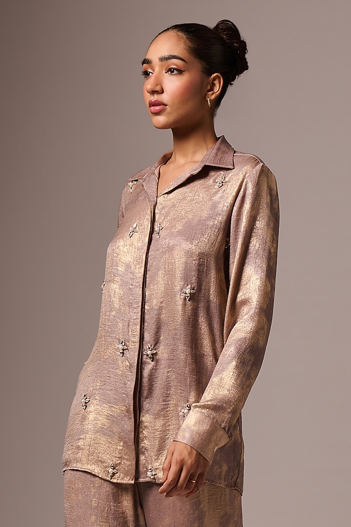 Gold Foil Printed & Embellished Co-Ord Set by Emblaze at Pernia's Pop Up Shop