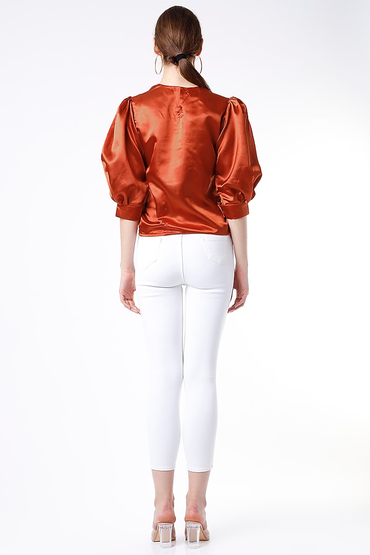 Rust Satin Top by Emblaze at Pernia's Pop Up Shop