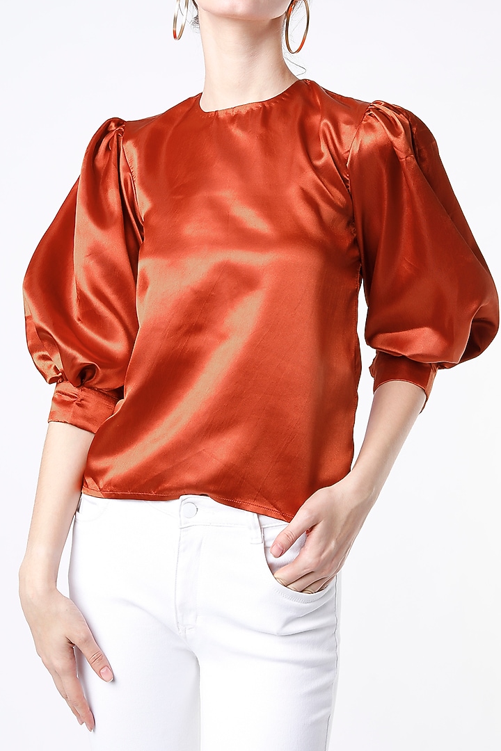 Rust Satin Top by Emblaze at Pernia's Pop Up Shop