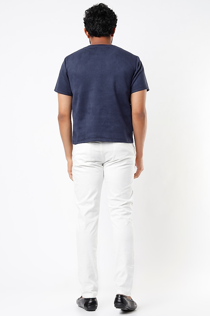 Cobalt Blue Suede T-Shirt by Emblaze Men at Pernia's Pop Up Shop