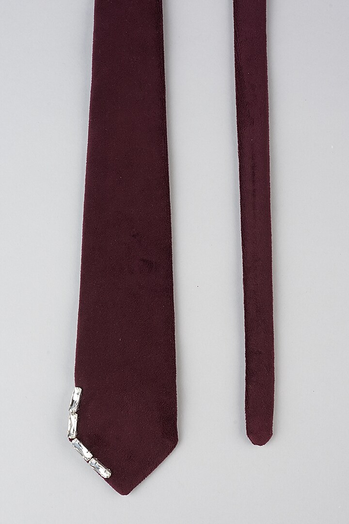 Wine Embellished Tie by Emblaze Men at Pernia's Pop Up Shop