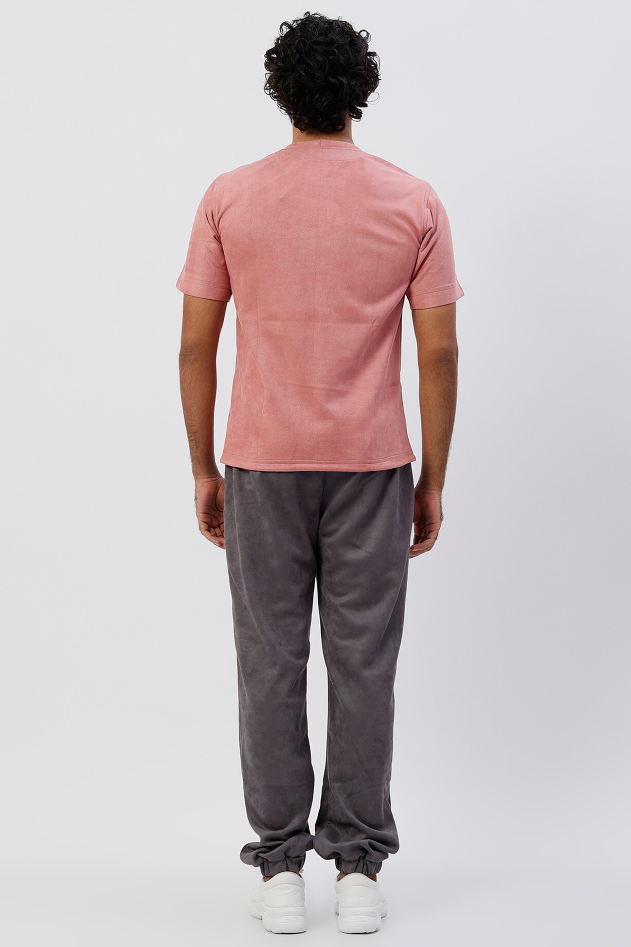 Blush Pink Suede T-Shirt by Emblaze Men
