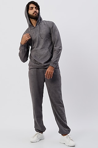 Grey Suede Pant Set by Emblaze Men