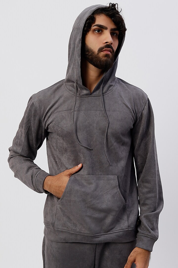 Grey Suede Pant Set by Emblaze Men at Pernia's Pop Up Shop