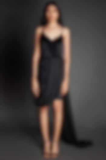 Black Drape Velvet Summer Dress by Emblaze at Pernia's Pop Up Shop