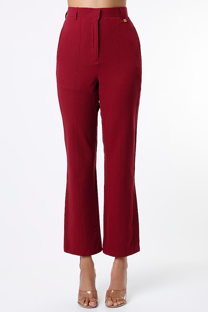 Maroon Viscose Blazer Set by Emblaze at Pernia's Pop Up Shop