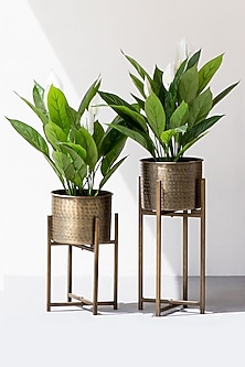 Copper Embossed Motive Hashtag Planter (Set of 2) by The Decor Remedy-POPULAR PRODUCTS AT STORE