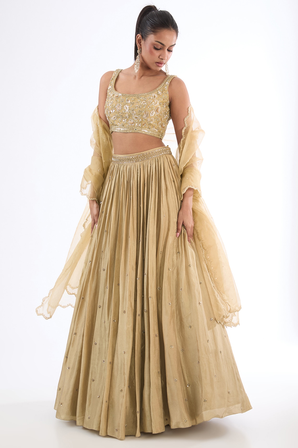 Buy Blue and Cream Designer Kameez Style Lehenga Choli For Party Online