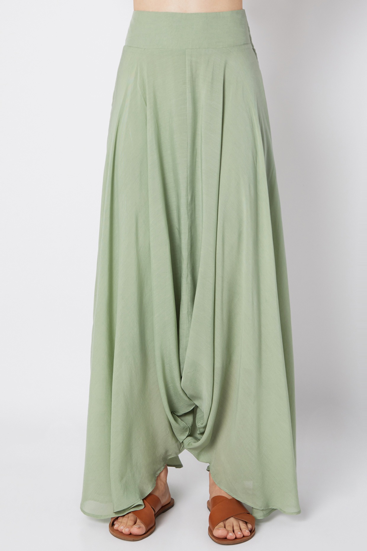 Sea Green Shimmer Kimono With Dhoti 