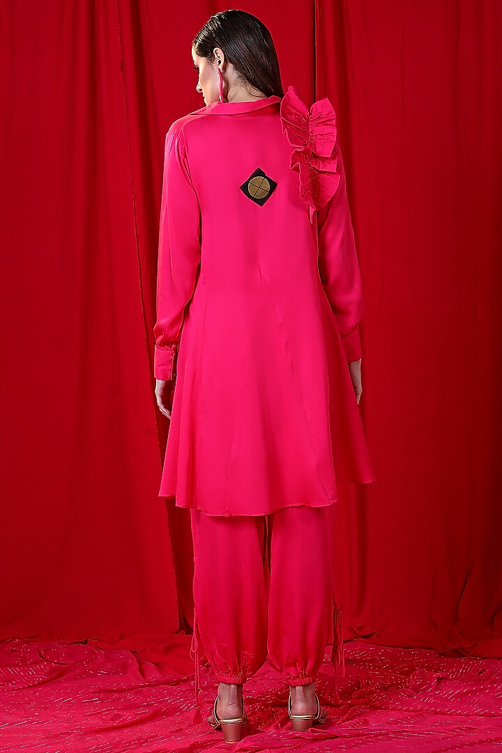 Pink Muslin Modal Pant Set by EnEch By Nupur Harwani at Pernia's Pop Up Shop