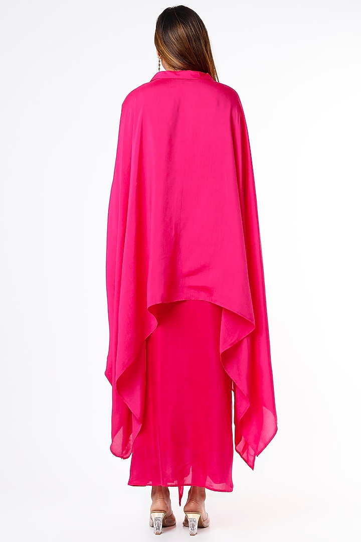 Rani Pink Muslin Modal Skirt Set by Enech By Nupur Harwani at Pernia's Pop Up Shop