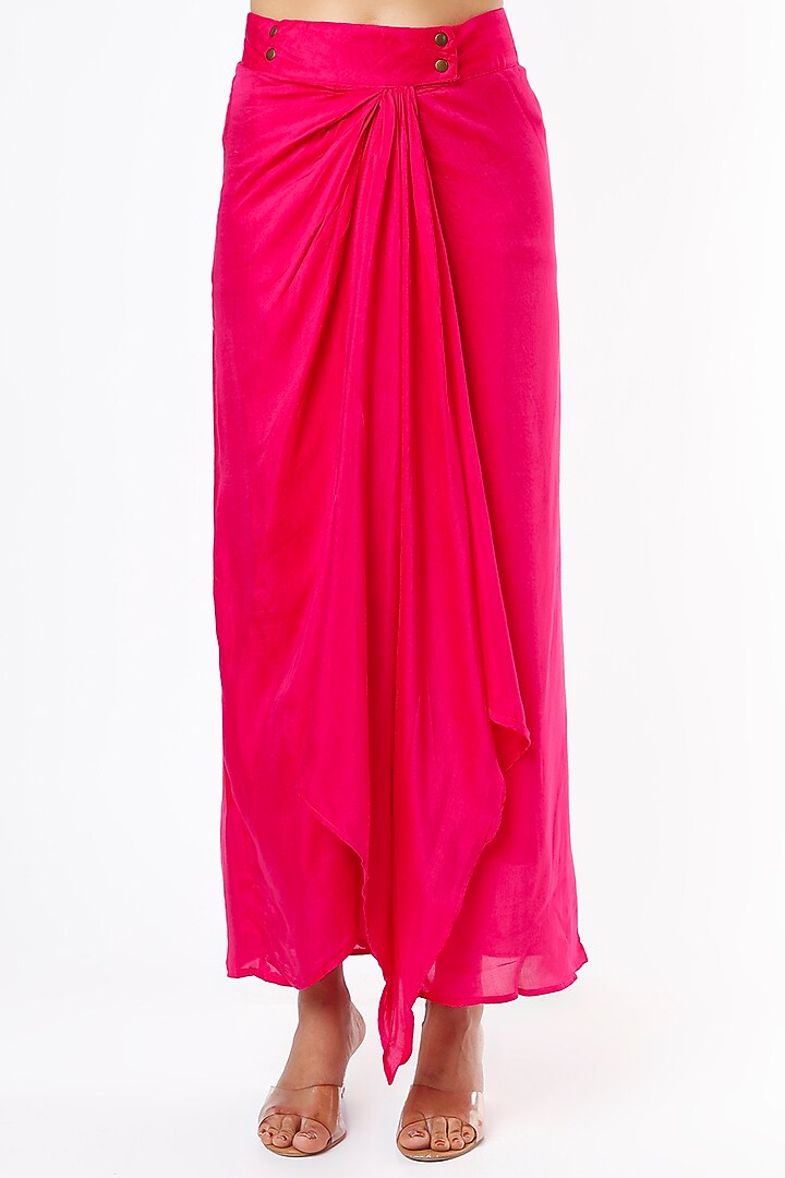 Rani Pink Muslin Modal Skirt Set by Enech By Nupur Harwani at Pernia's Pop Up Shop