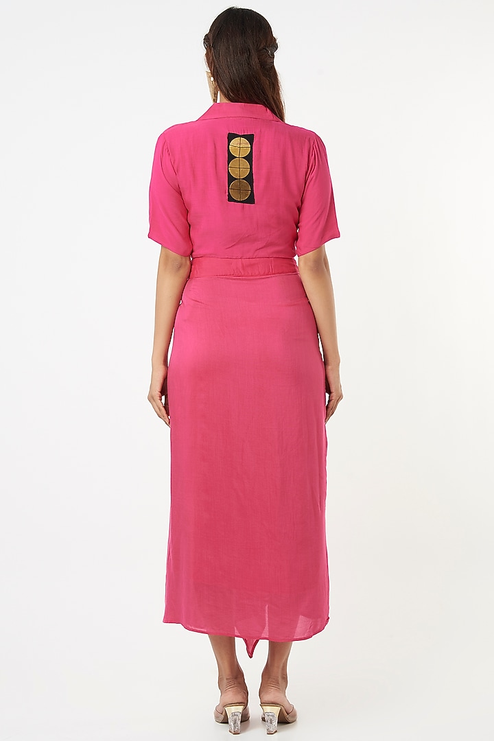 Pink Embellished Cropped Blazer Set by EnEch By Nupur Harwani at Pernia's Pop Up Shop