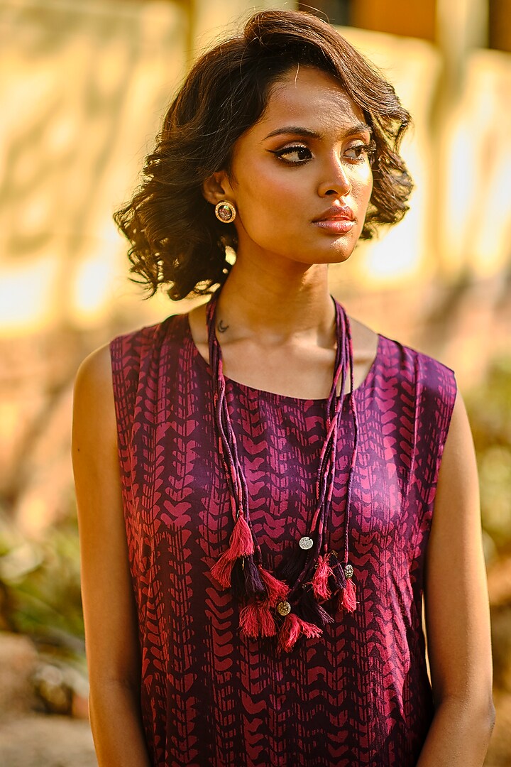 Purple Digital Printed Cowl Jumpsuit by Enech By Nupur Harwani at Pernia's Pop Up Shop