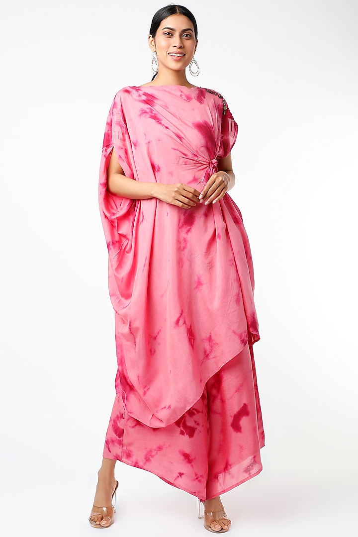 Pink Tie-Dye Tunic Set by EnEch By Nupur Harwani