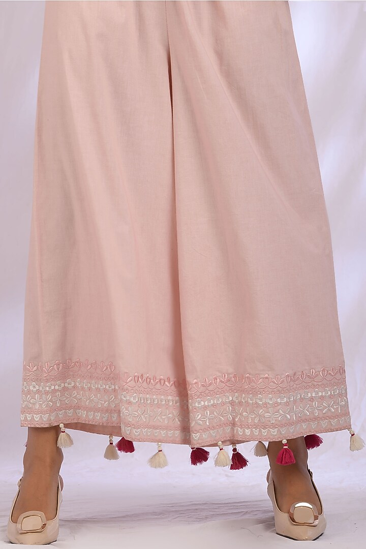 Candy Pink Kurta With Lace Detailing by Enaarah at Pernia's Pop Up Shop